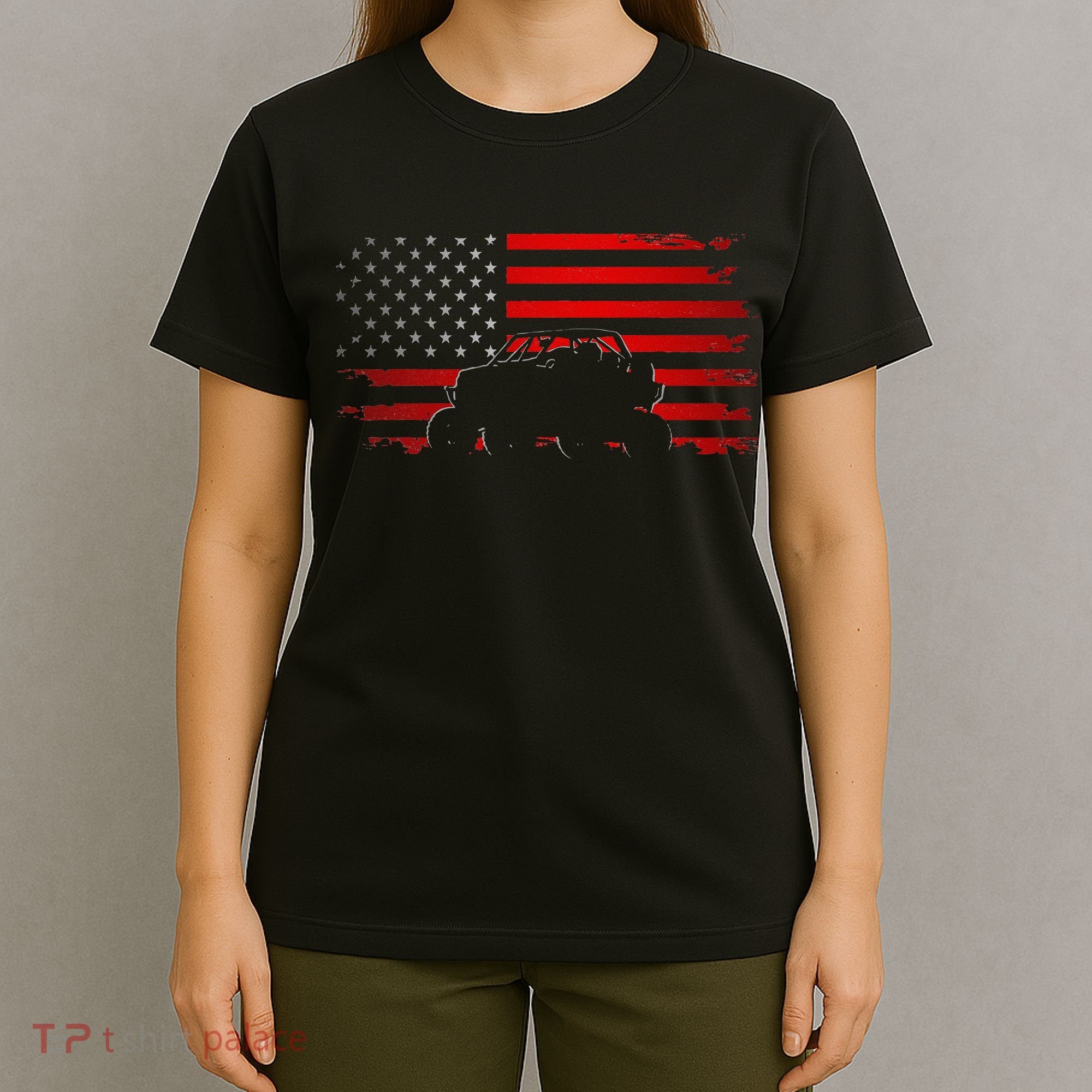 American Flag Quad ATV Apparel Off Road ATV T-Shirt