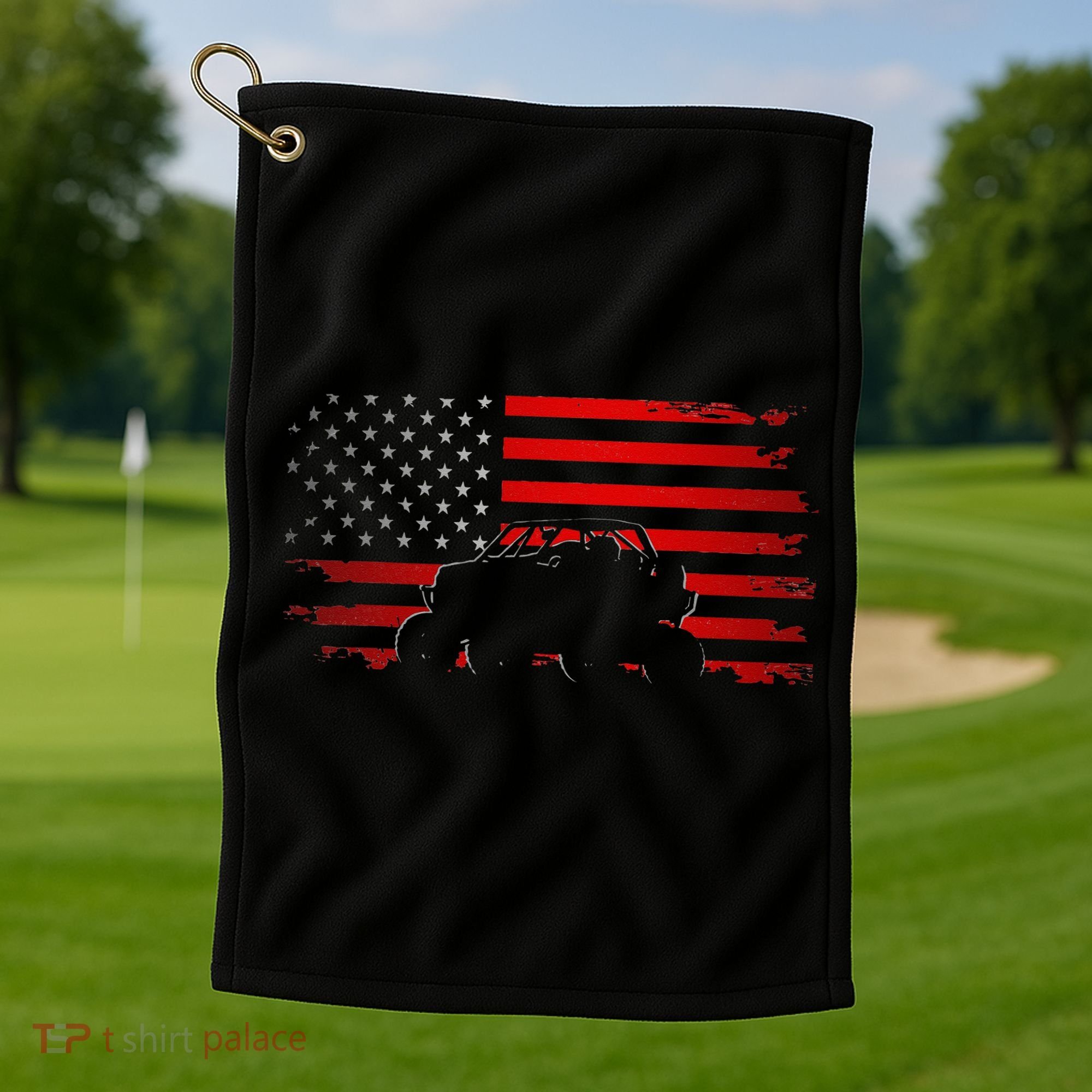 American Flag Quad ATV Apparel Off Road ATV Golf Towel