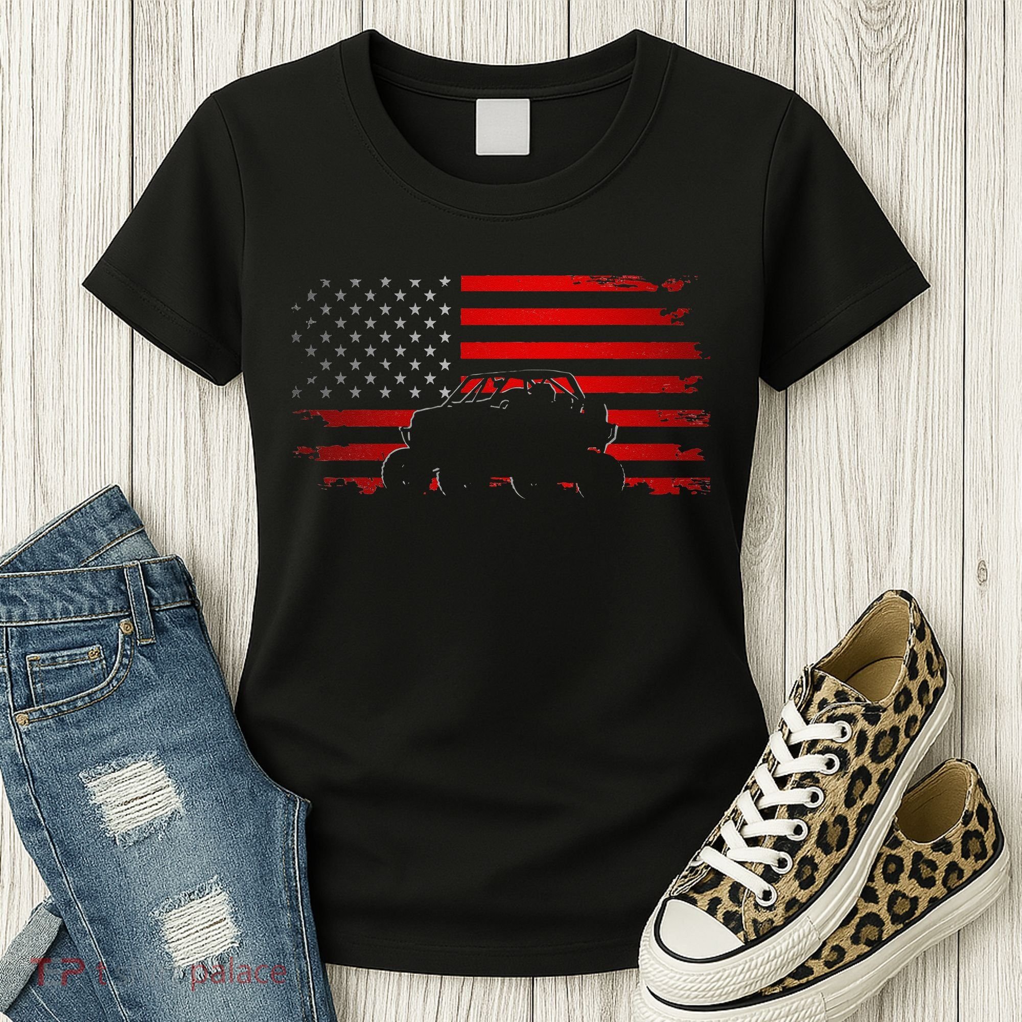 American Flag Quad ATV Apparel Off Road ATV Women's T-Shirt