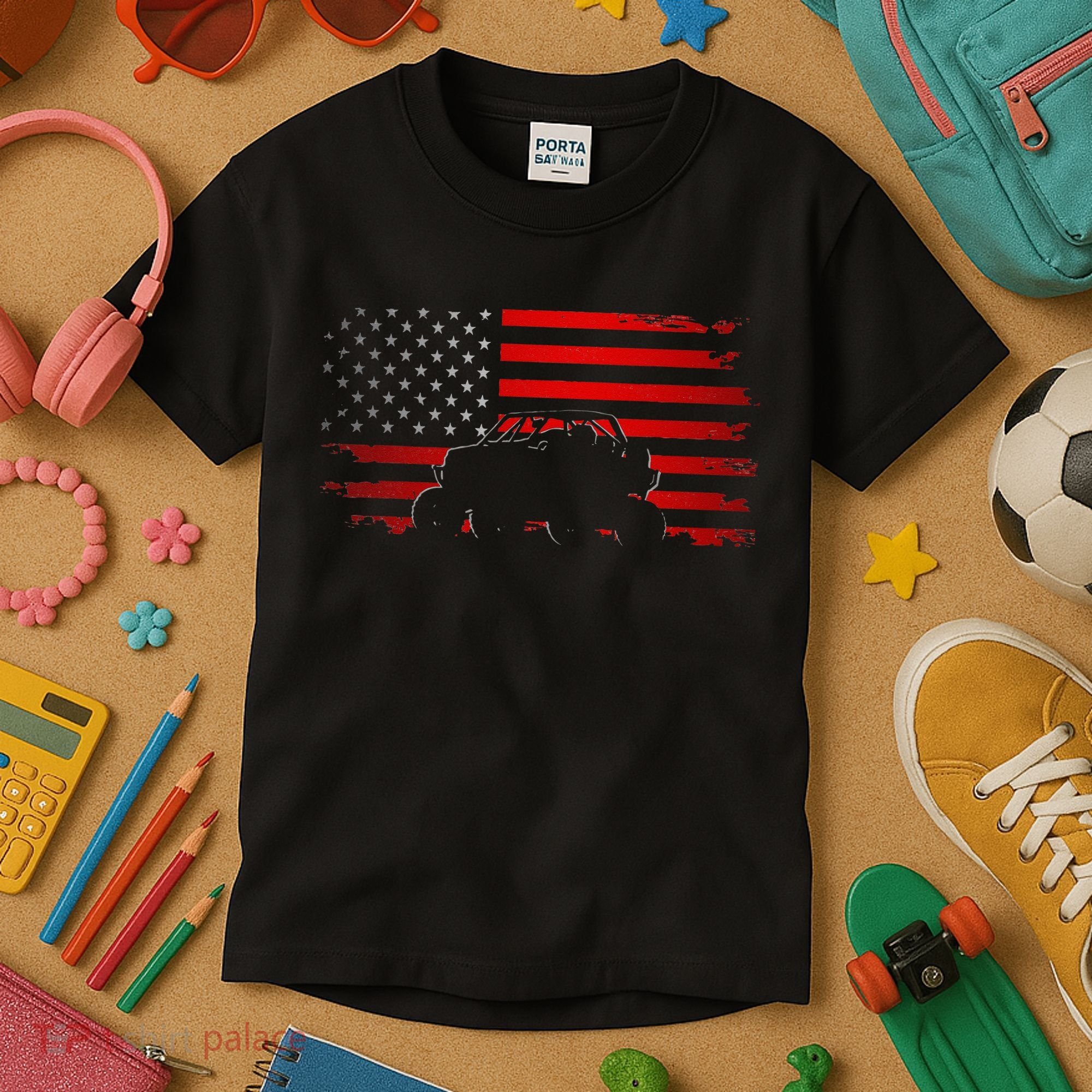 American Flag Quad ATV Apparel Off Road ATV Kids T-Shirt