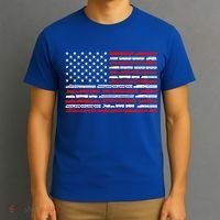 American Flag Railroad Trains Retro Vintage Trains Lover T-Shirt thumb 3