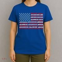 American Flag Railroad Trains Retro Vintage Trains Lover T-Shirt thumb 4
