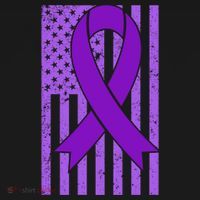 American Flag Ribbon Purple Sarcoidosis Awareness Cool Gift Women's Hoodie thumb 2