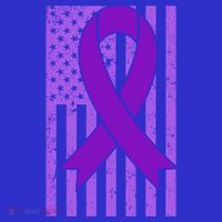 American Flag Ribbon Purple Sarcoidosis Awareness Cool Gift T-Shirt thumb 7