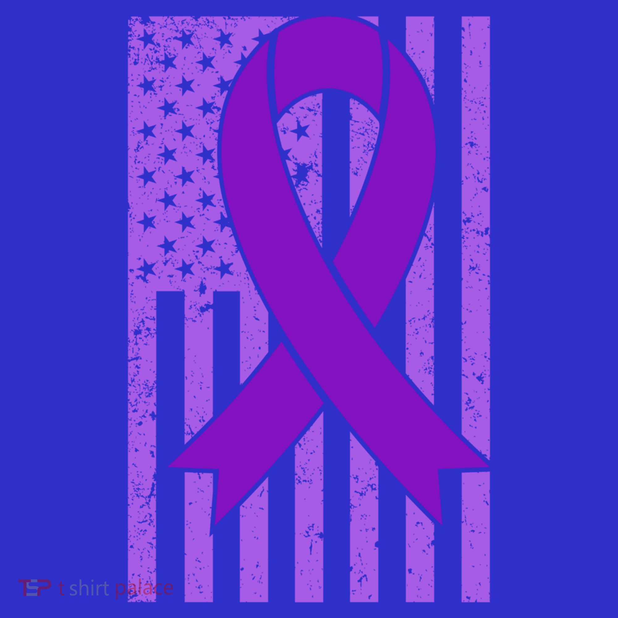 American Flag Ribbon Purple Sarcoidosis Awareness Cool Gift T-Shirt