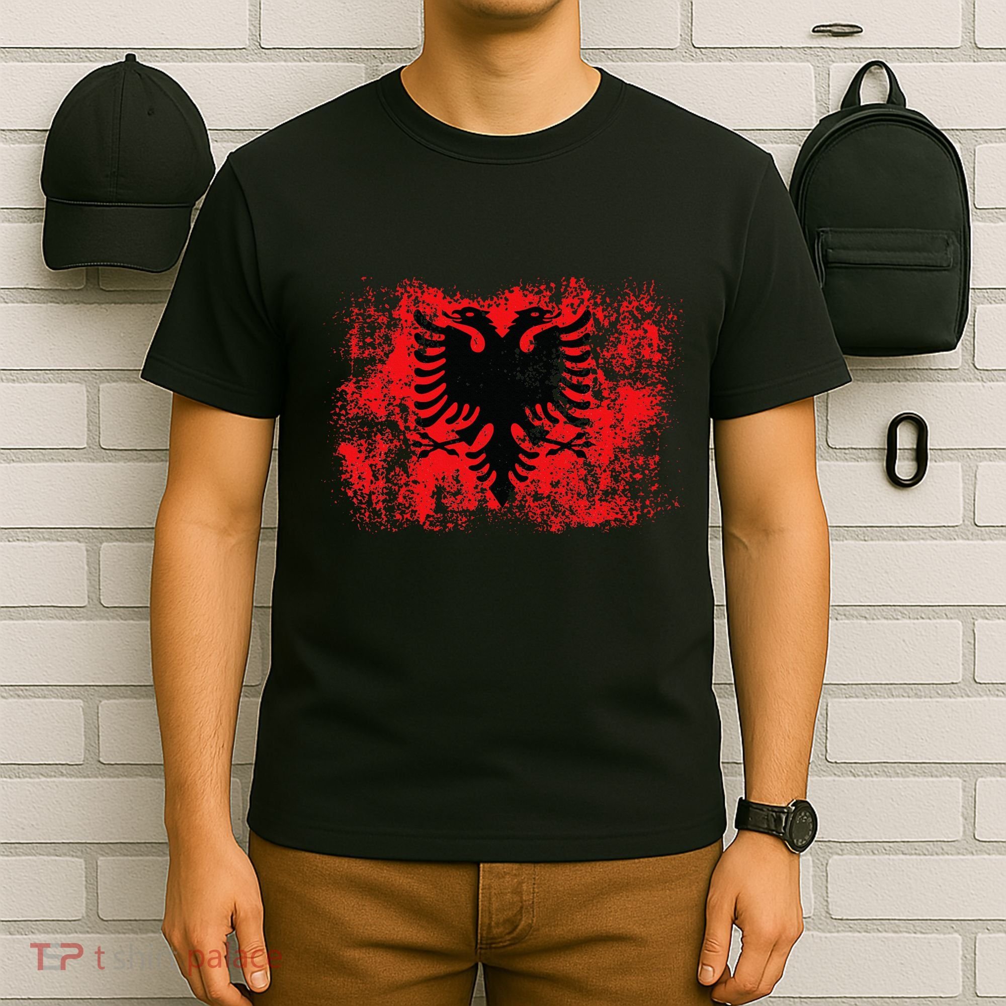 Albanian Flag Retro Proud Albanian Patriot Albania T-Shirt