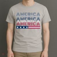 America First Retro Vintage Patriotic T-Shirt thumb 3