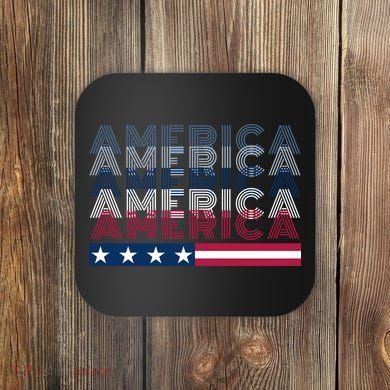 America First Retro Vintage Patriotic Coaster