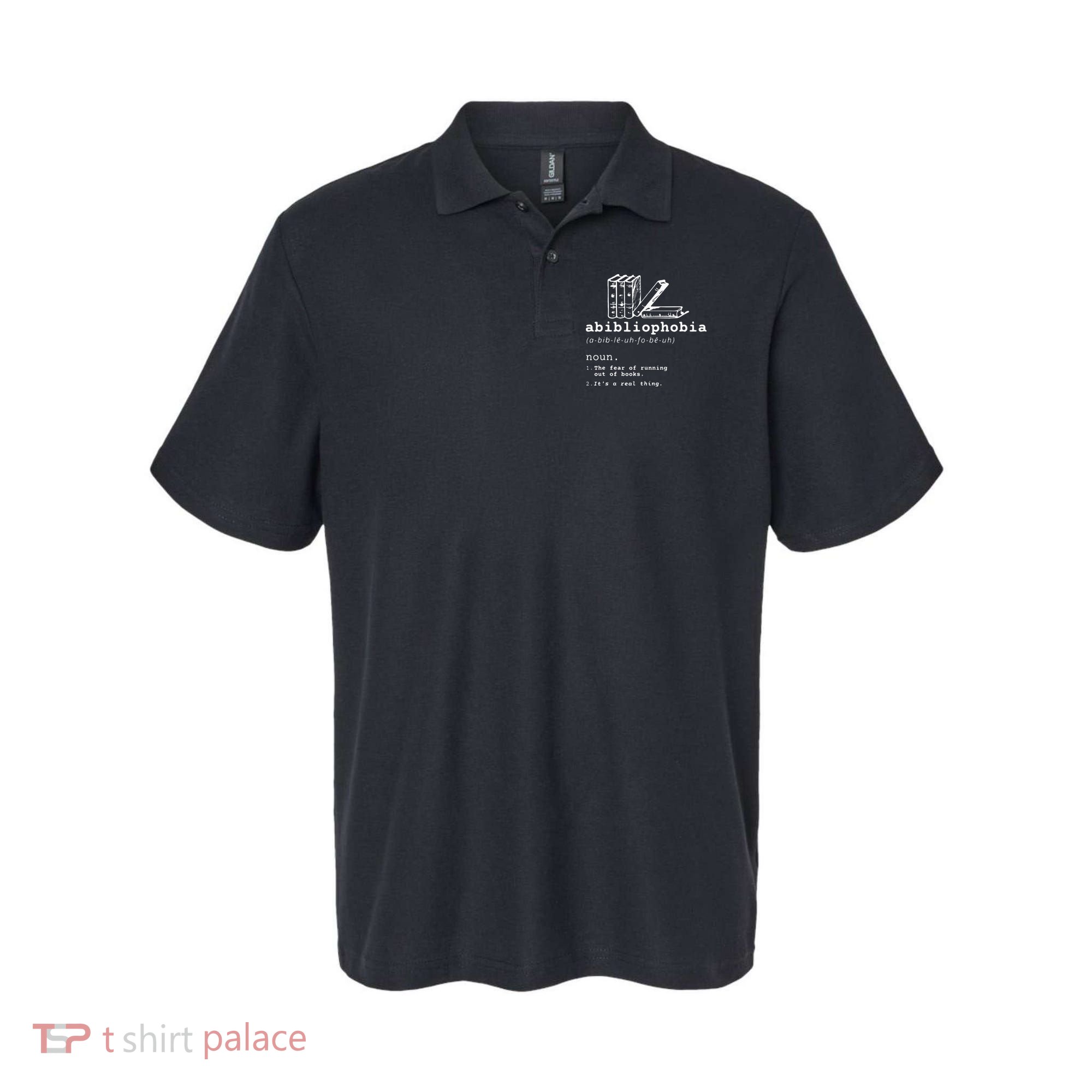 Abibliophobia Funny Reading Bookworm Reader Gift Polo