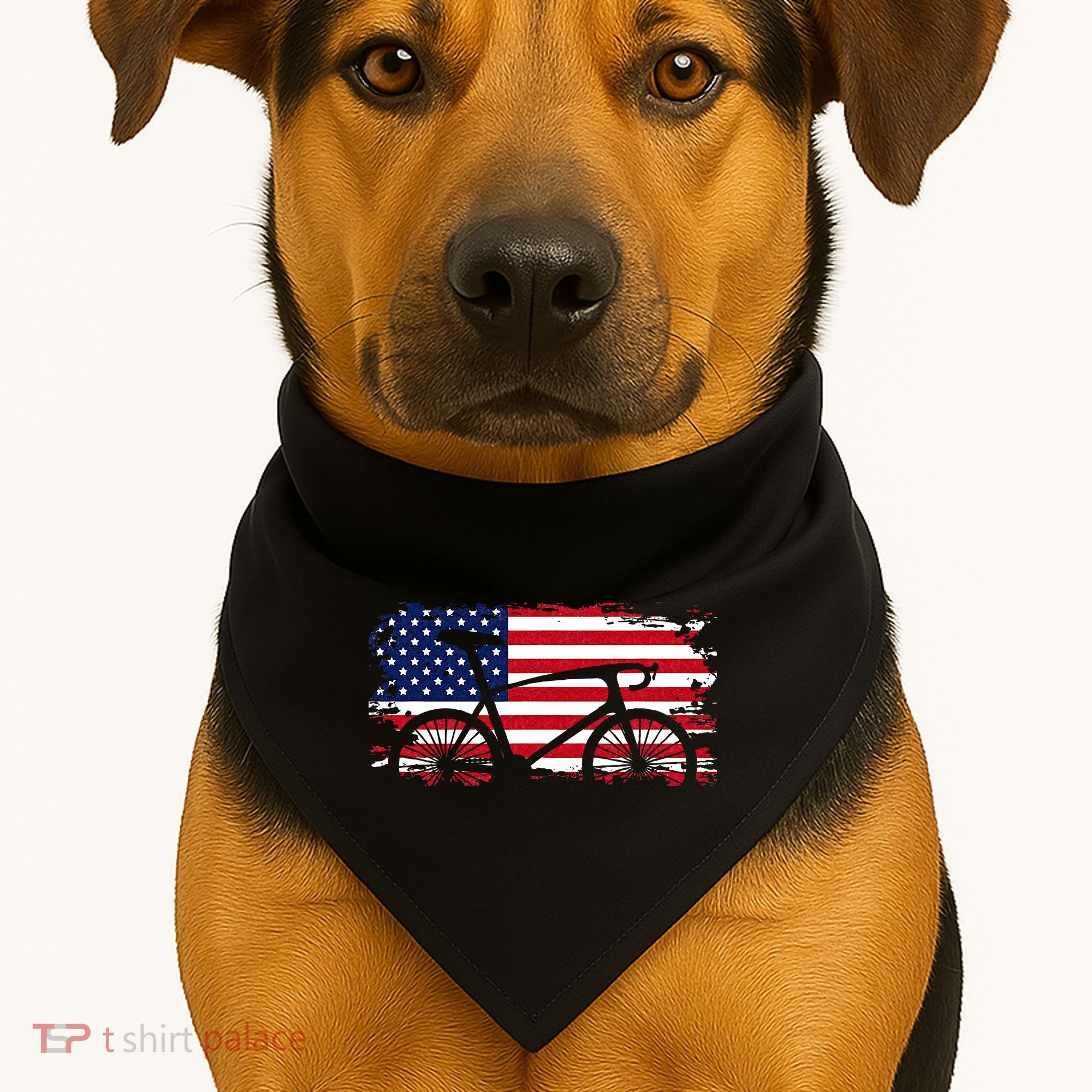 American Flag Road Biking Cycling Apparel Bicycle Cycling USA-Made Doggie Bandana