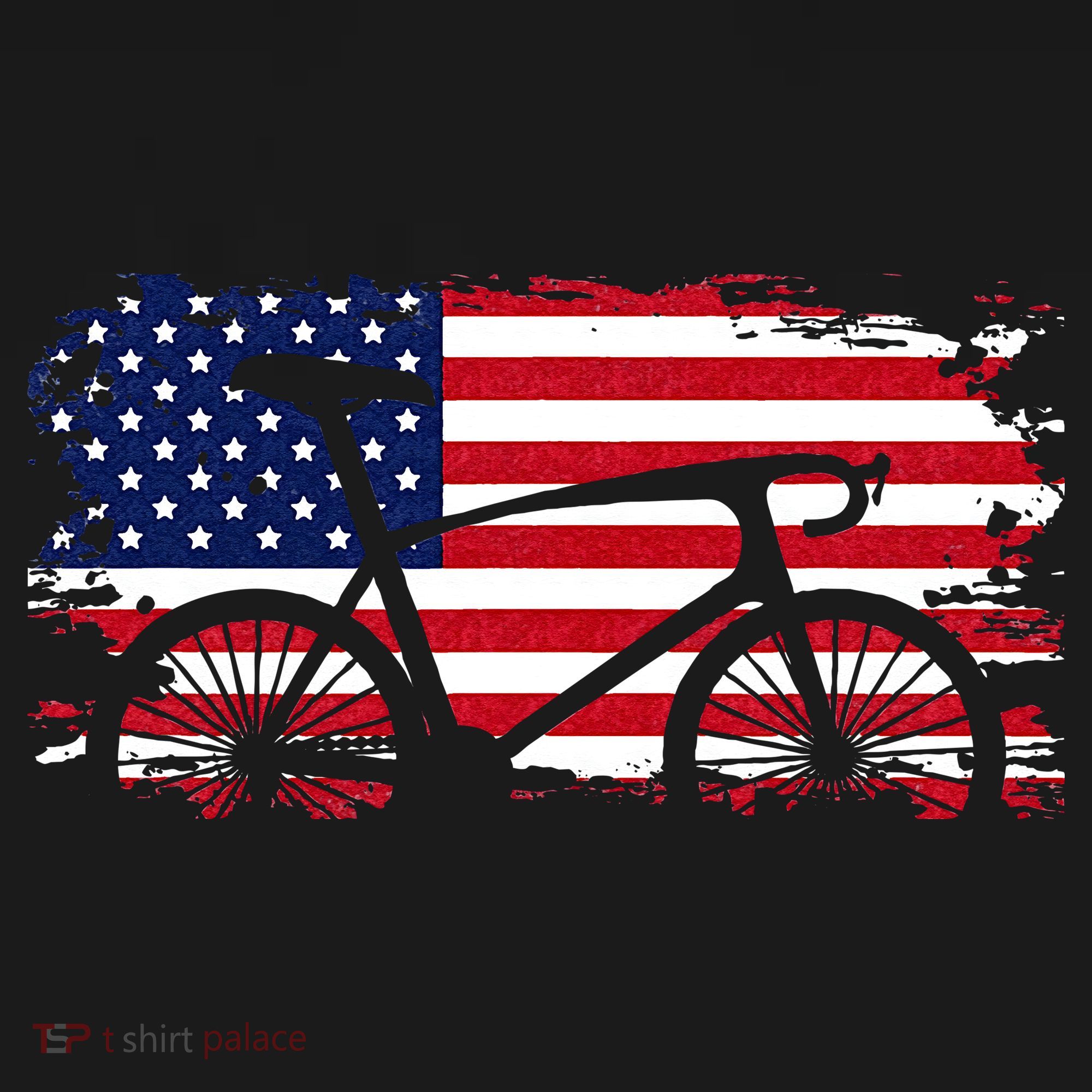 American Flag Road Biking Cycling Apparel Bicycle Cycling T-Shirt