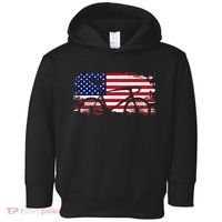 American Flag Road Biking Cycling Apparel Bicycle Cycling Toddler Hoodie thumb 0