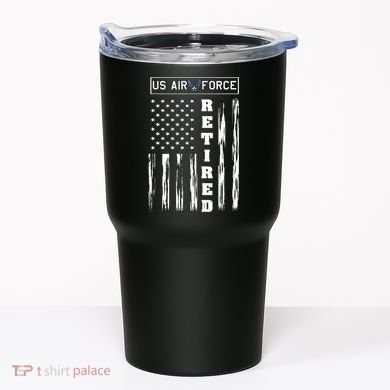 AIR FORCE Retired - Distressed American Flag Tee Tumbler