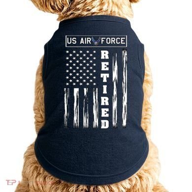 AIR FORCE Retired - Distressed American Flag Tee Doggie Tank