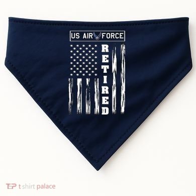 AIR FORCE Retired - Distressed American Flag Tee USA-Made Doggie Bandana