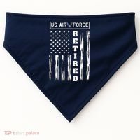 AIR FORCE Retired - Distressed American Flag Tee USA-Made Doggie Bandana thumb 0