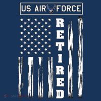 AIR FORCE Retired - Distressed American Flag Tee Sweatshirt thumb 3