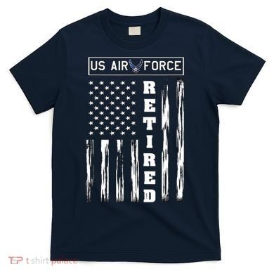 AIR FORCE Retired - Distressed American Flag Tee T-Shirt