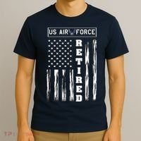 AIR FORCE Retired - Distressed American Flag Tee T-Shirt thumb 3