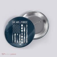 AIR FORCE Retired - Distressed American Flag Tee Button thumb 0