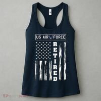 AIR FORCE Retired - Distressed American Flag Tee Women's Tank Top thumb 3