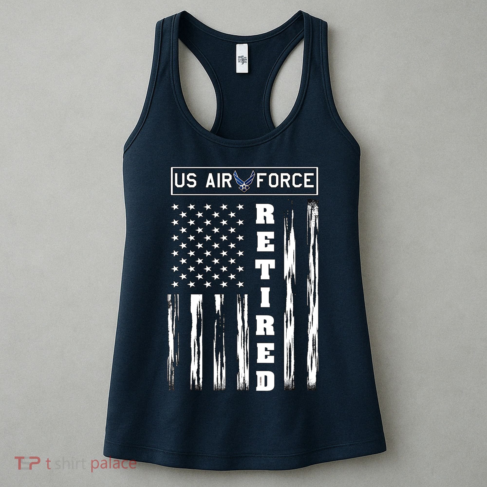 AIR FORCE Retired - Distressed American Flag Tee Women's Tank Top