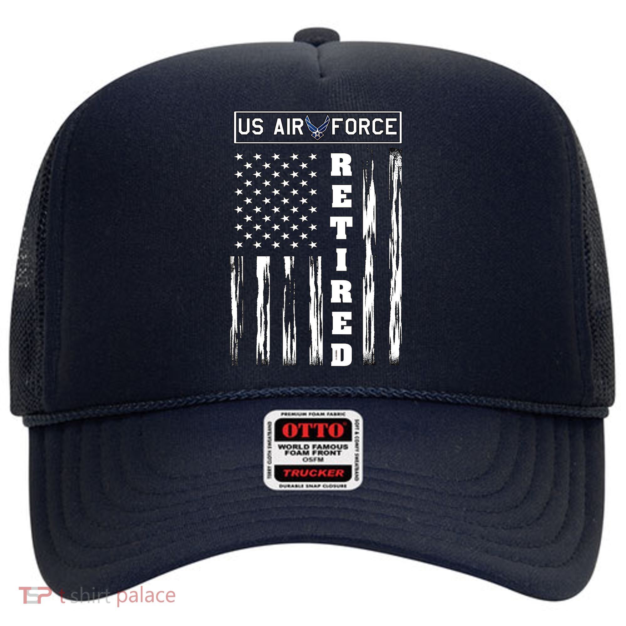 AIR FORCE Retired - Distressed American Flag Tee Hat