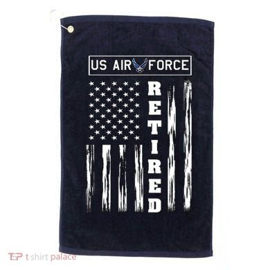 AIR FORCE Retired - Distressed American Flag Tee Golf Towel