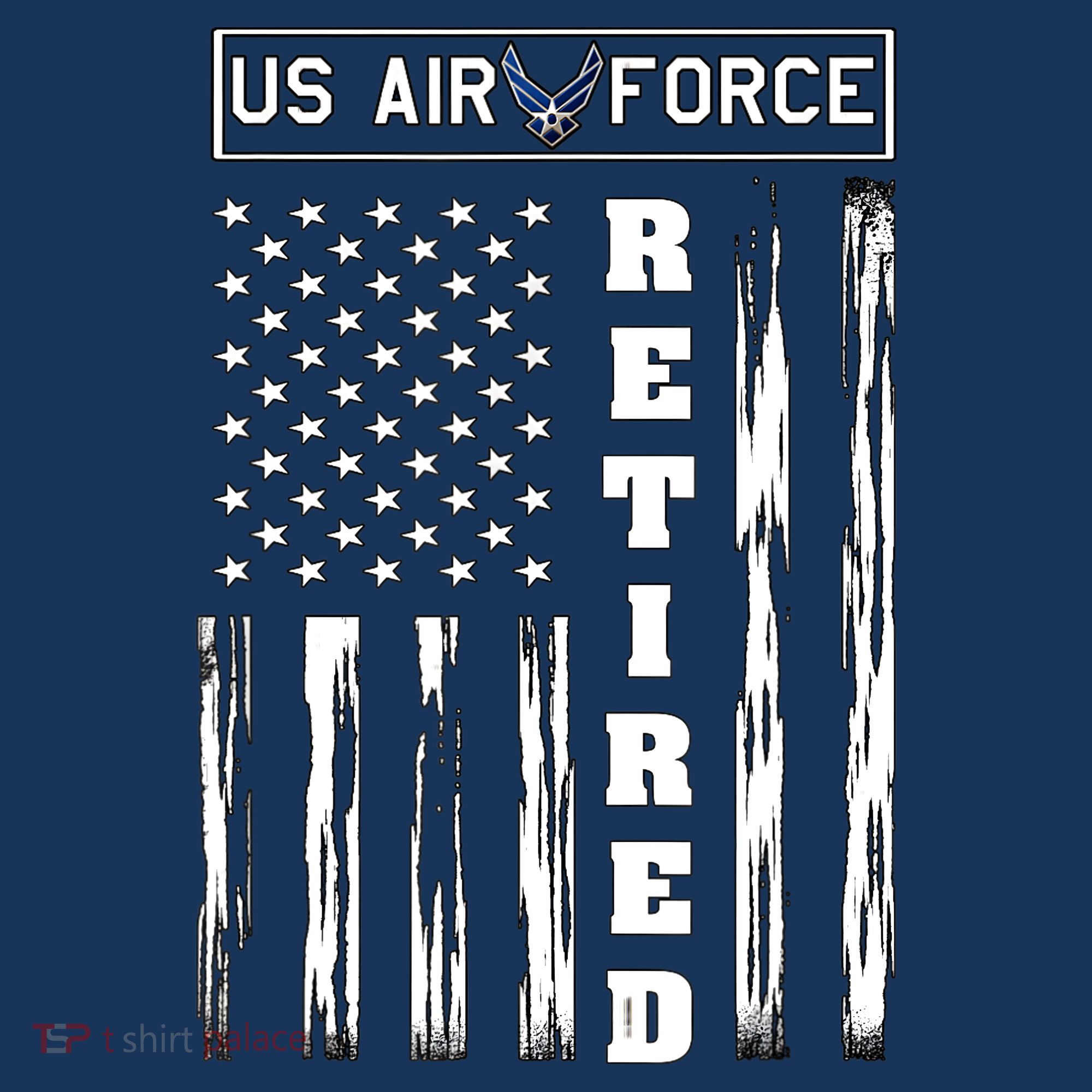 AIR FORCE Retired - Distressed American Flag Tee Golf Towel
