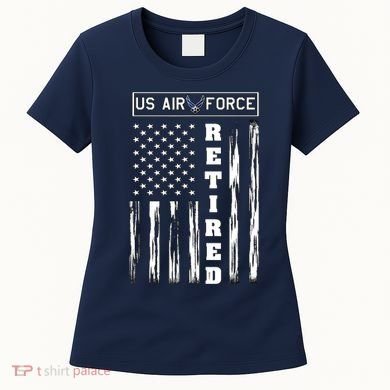 AIR FORCE Retired - Distressed American Flag Tee Women's T-Shirt