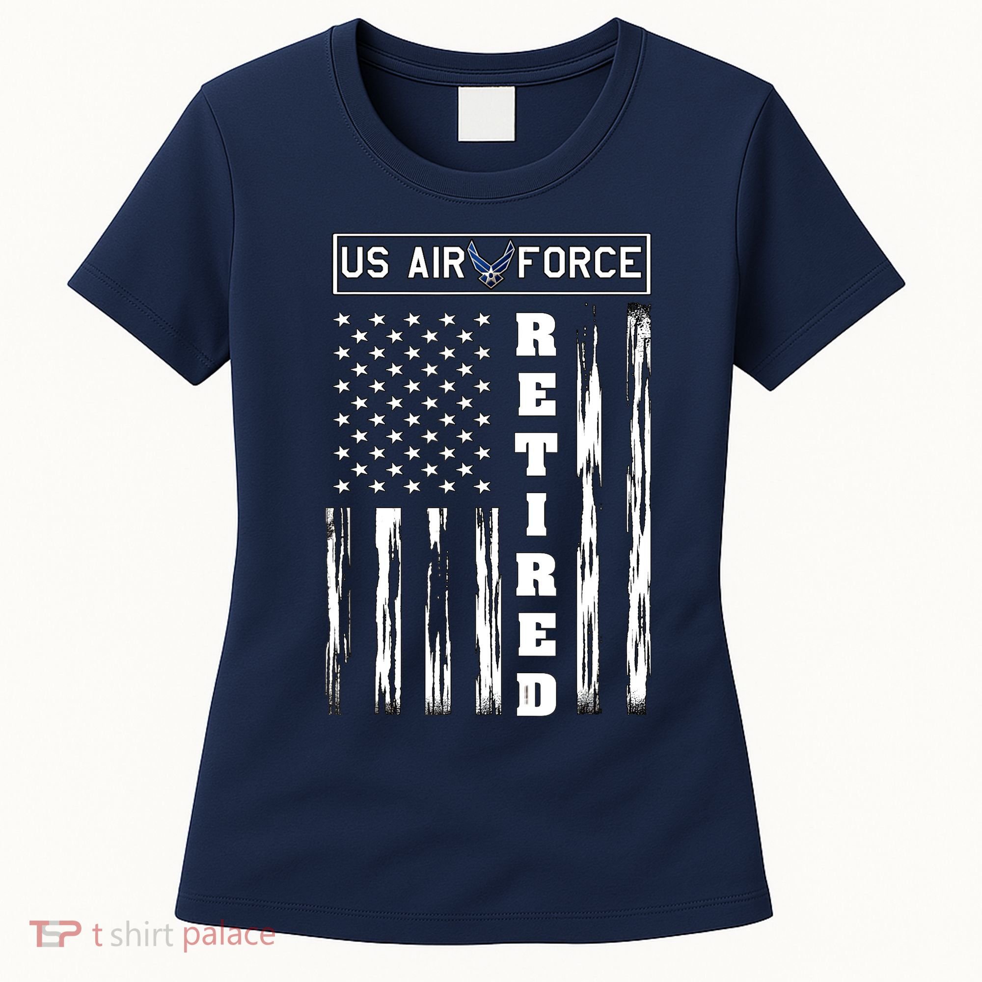AIR FORCE Retired - Distressed American Flag Tee Women's T-Shirt
