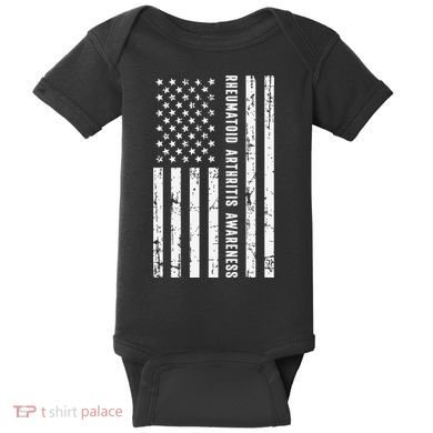 American Flag Rheumatoid Arthritis Awareness Month May Baby Bodysuit