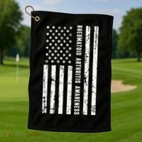 American Flag Rheumatoid Arthritis Awareness Month May Golf Towel thumb 1