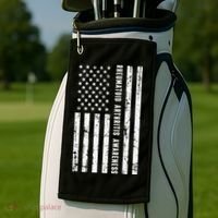 American Flag Rheumatoid Arthritis Awareness Month May Golf Towel thumb 2