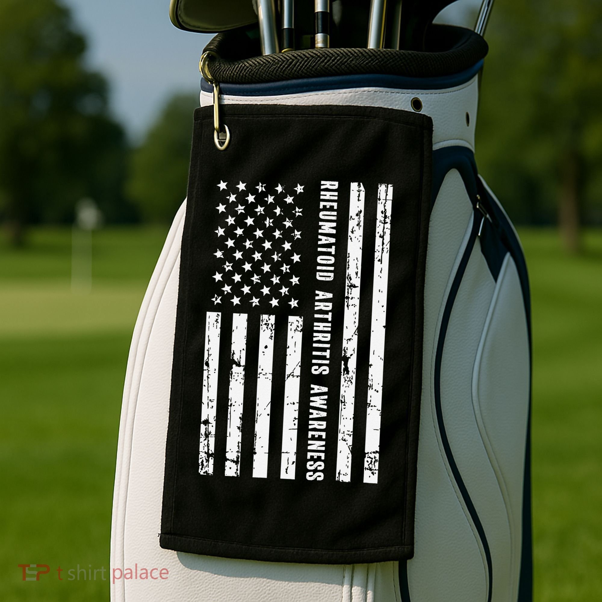 American Flag Rheumatoid Arthritis Awareness Month May Golf Towel
