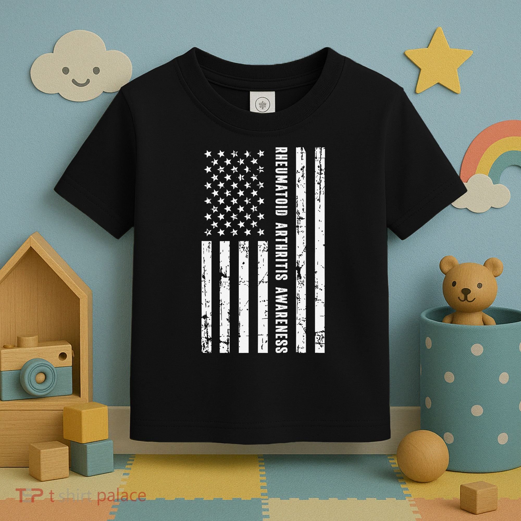 American Flag Rheumatoid Arthritis Awareness Month May Toddler T-Shirt