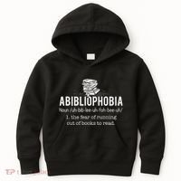 Abibliophobia Funny Reading Bookworm Reader Kids Hoodie thumb 0