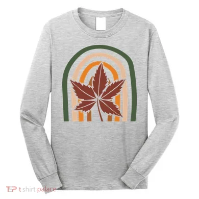 Autumn Fall Retro Rainbow Long Sleeve Shirt