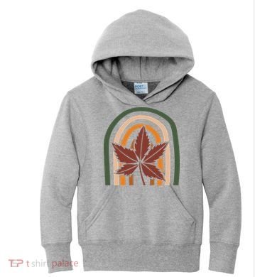 Autumn Fall Retro Rainbow Kids Hoodie