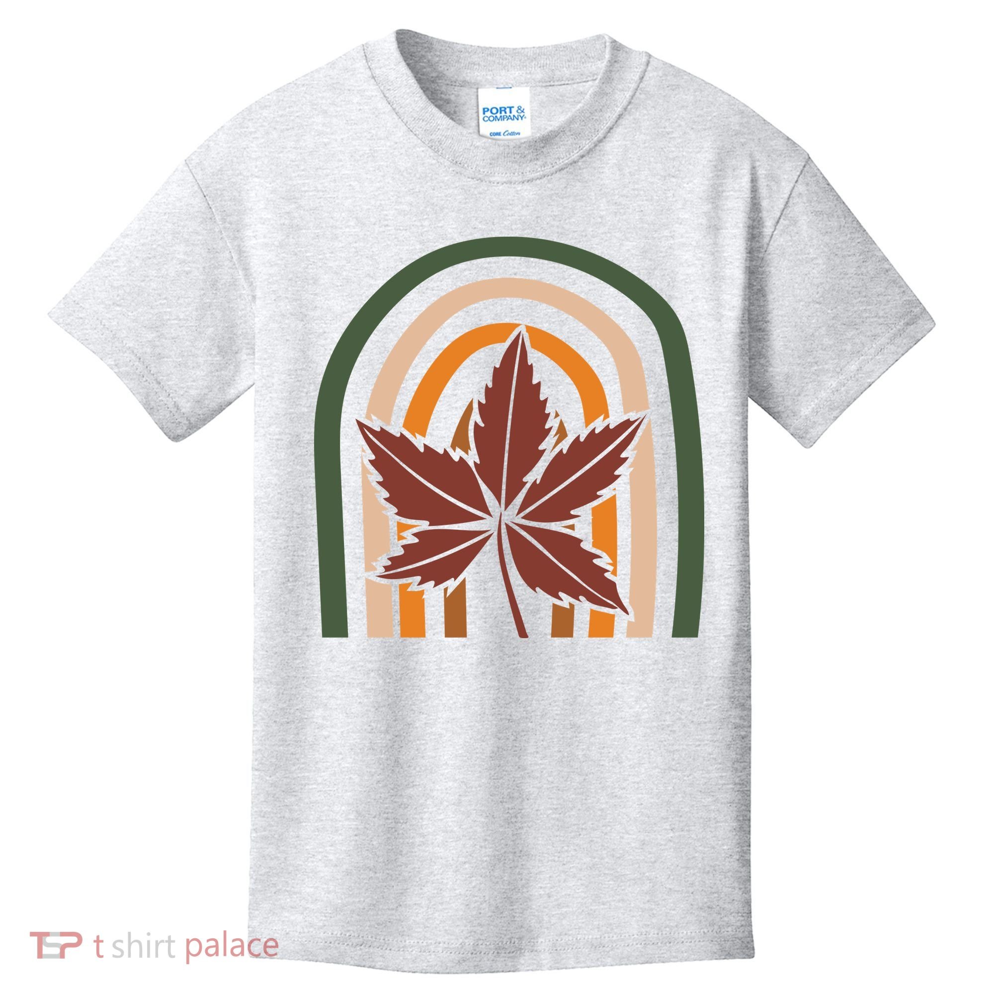 Autumn Fall Retro Rainbow Kids T-Shirt