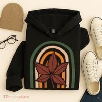 Autumn Fall Retro Rainbow Hoodie thumb 4
