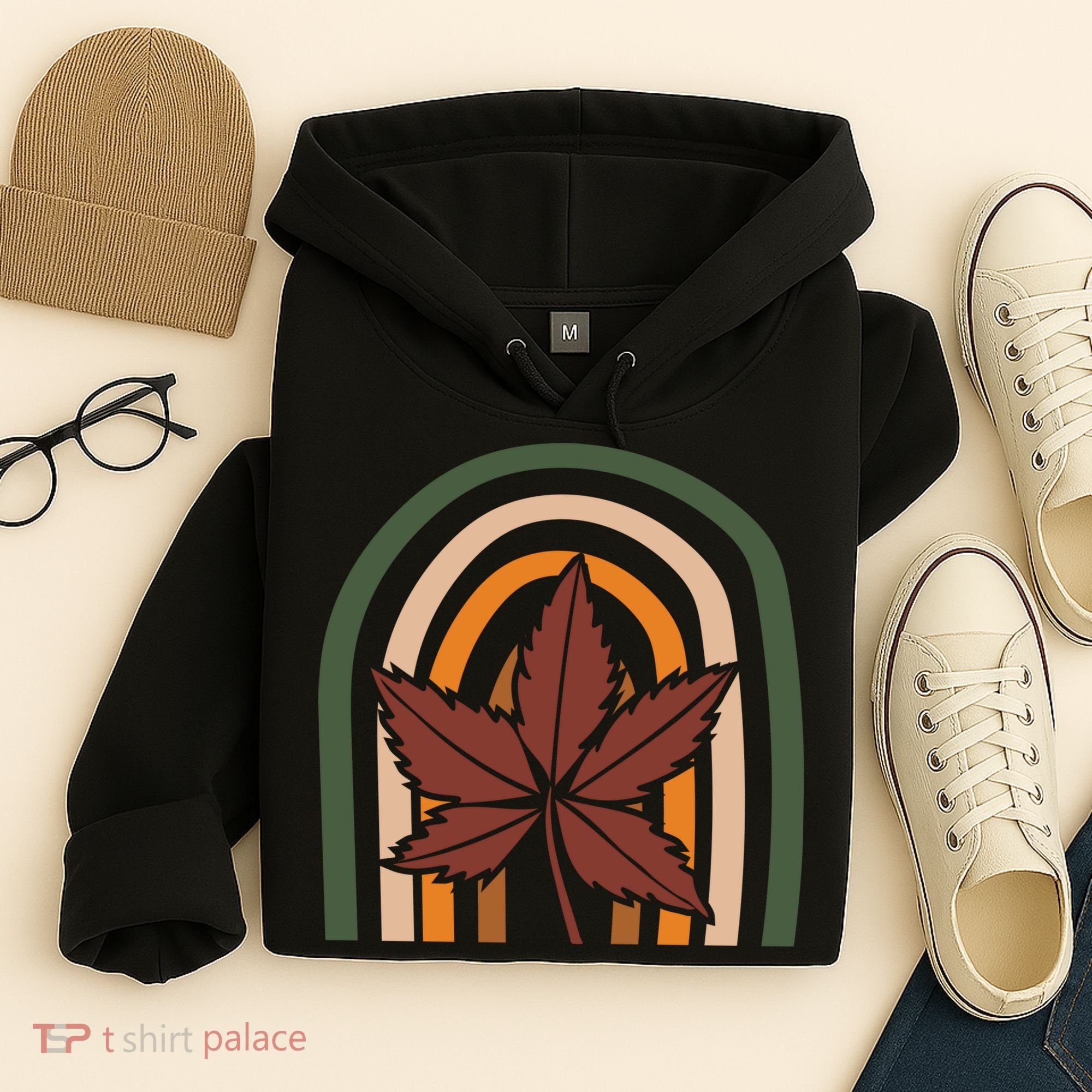 Autumn Fall Retro Rainbow Hoodie