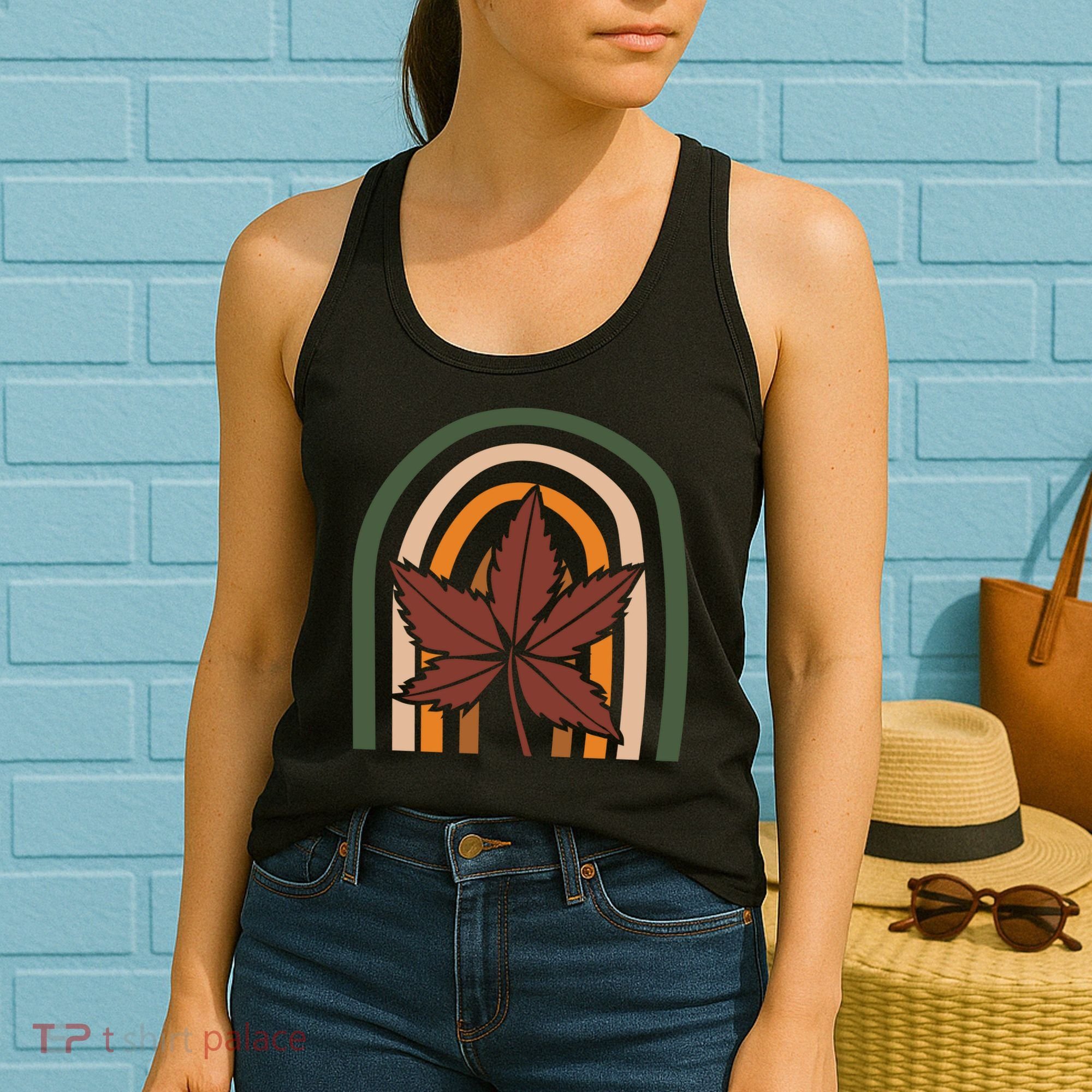 Autumn Fall Retro Rainbow Women's Tank Top