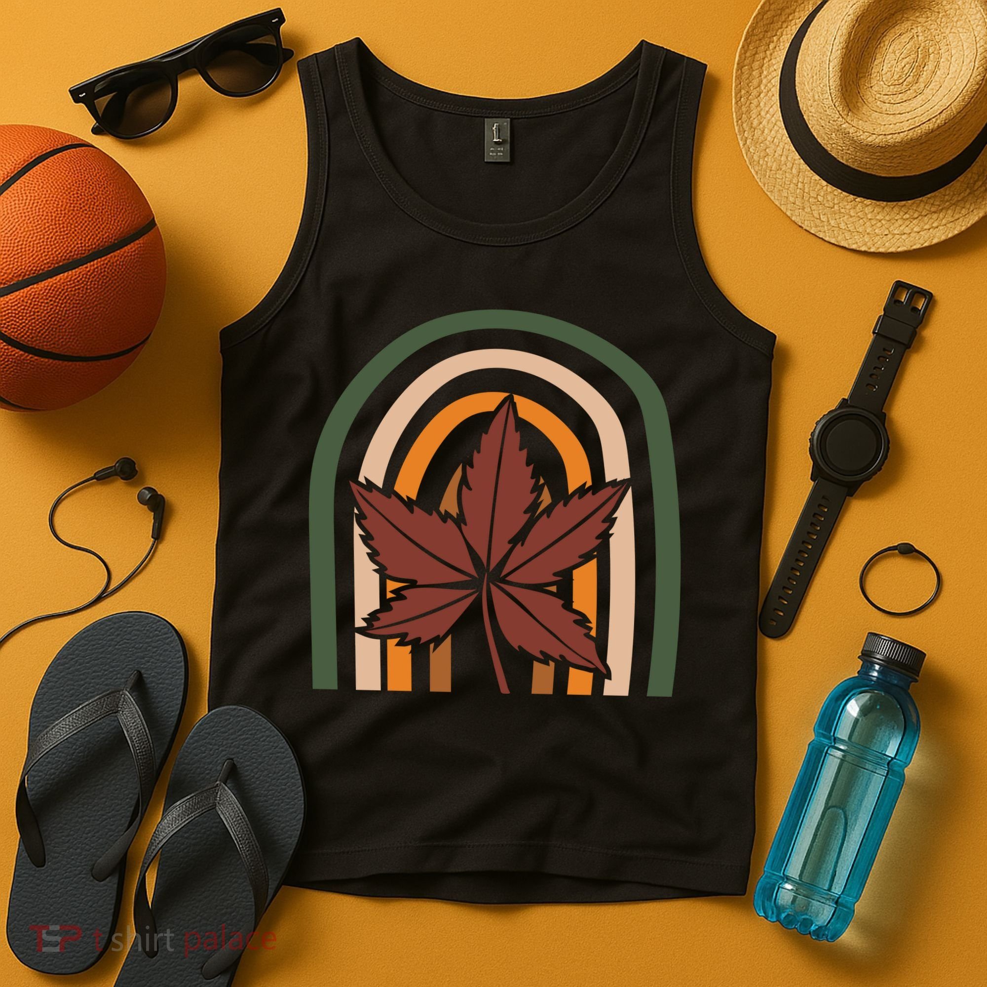 Autumn Fall Retro Rainbow Tank Top