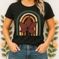 Autumn Fall Retro Rainbow Women's T-Shirt thumb 2