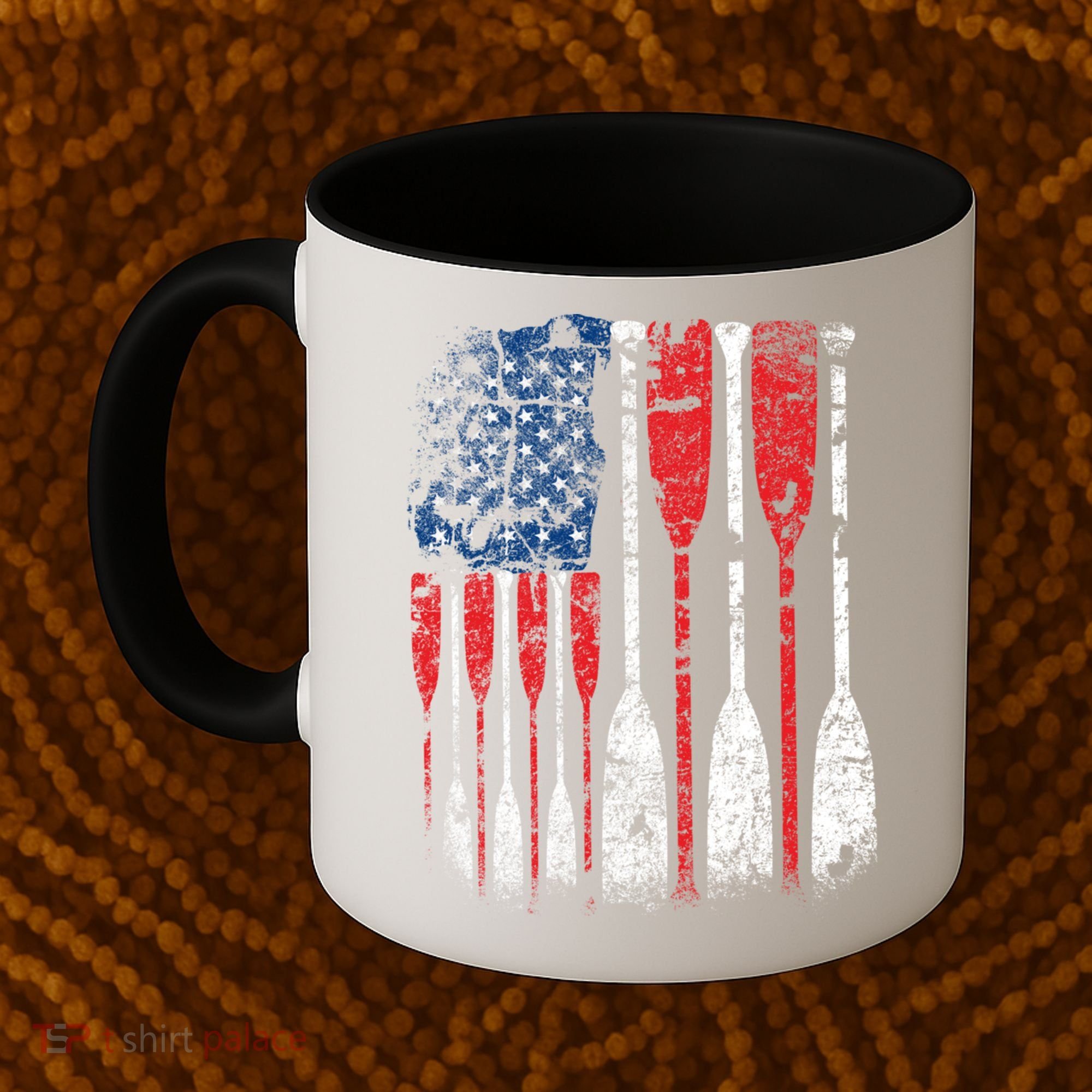 American Flag Rowing Oar Cute Us Row Crew 4th Of July Gift Coffee Mug