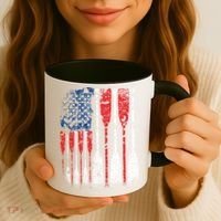 American Flag Rowing Oar Cute Us Row Crew 4th Of July Gift Coffee Mug thumb 3