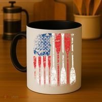 American Flag Rowing Oar Cute Us Row Crew 4th Of July Gift Coffee Mug thumb 4