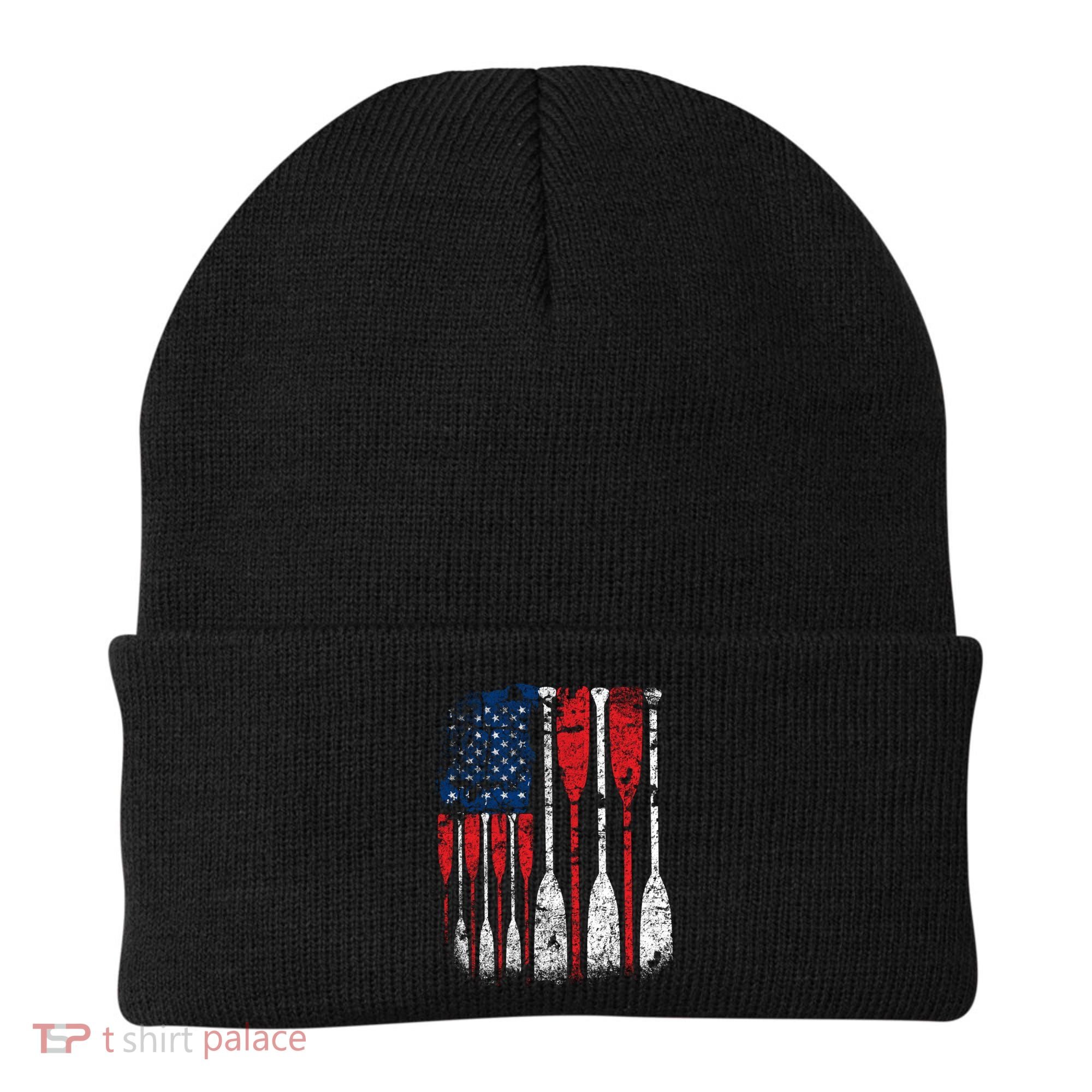 American Flag Rowing Oar Cute Us Row Crew 4th Of July Gift Beanie