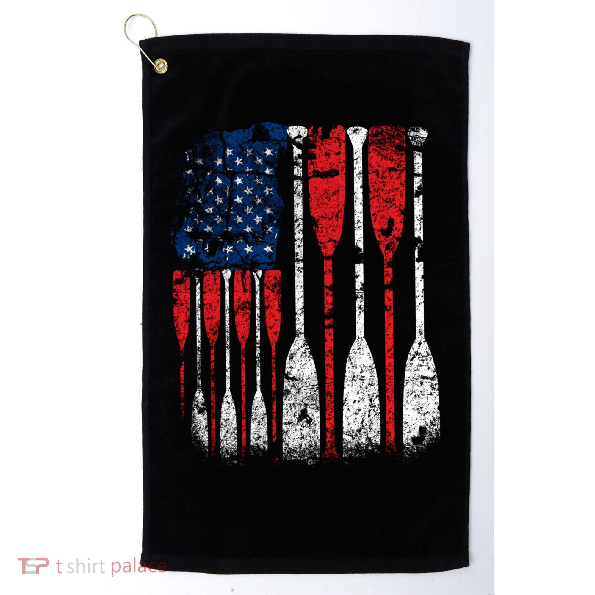 American Flag Rowing Oar Cute Us Row Crew 4th Of July Gift Golf Towel